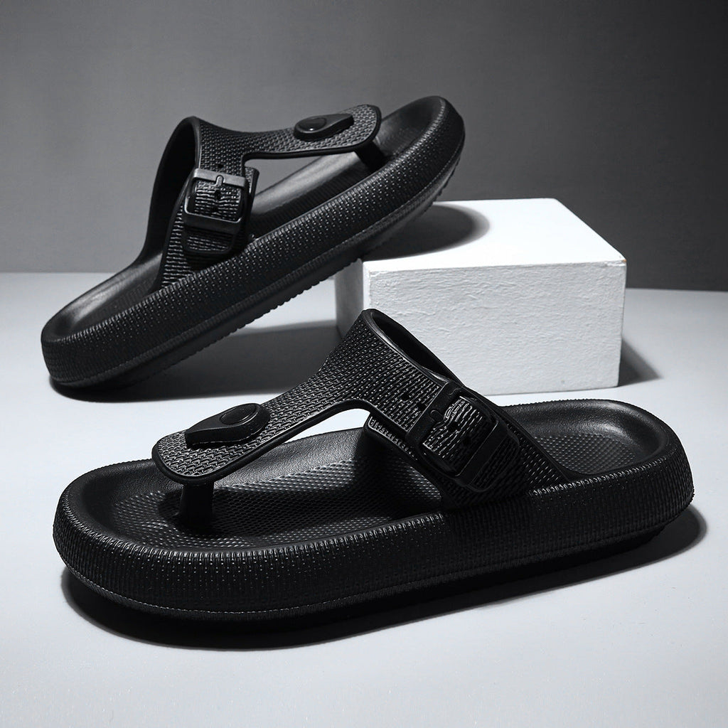 EVA Buckle Flip-flop Fashion Non-slip Slip-on Slippers Outdoor Dual-use Beach Shoes