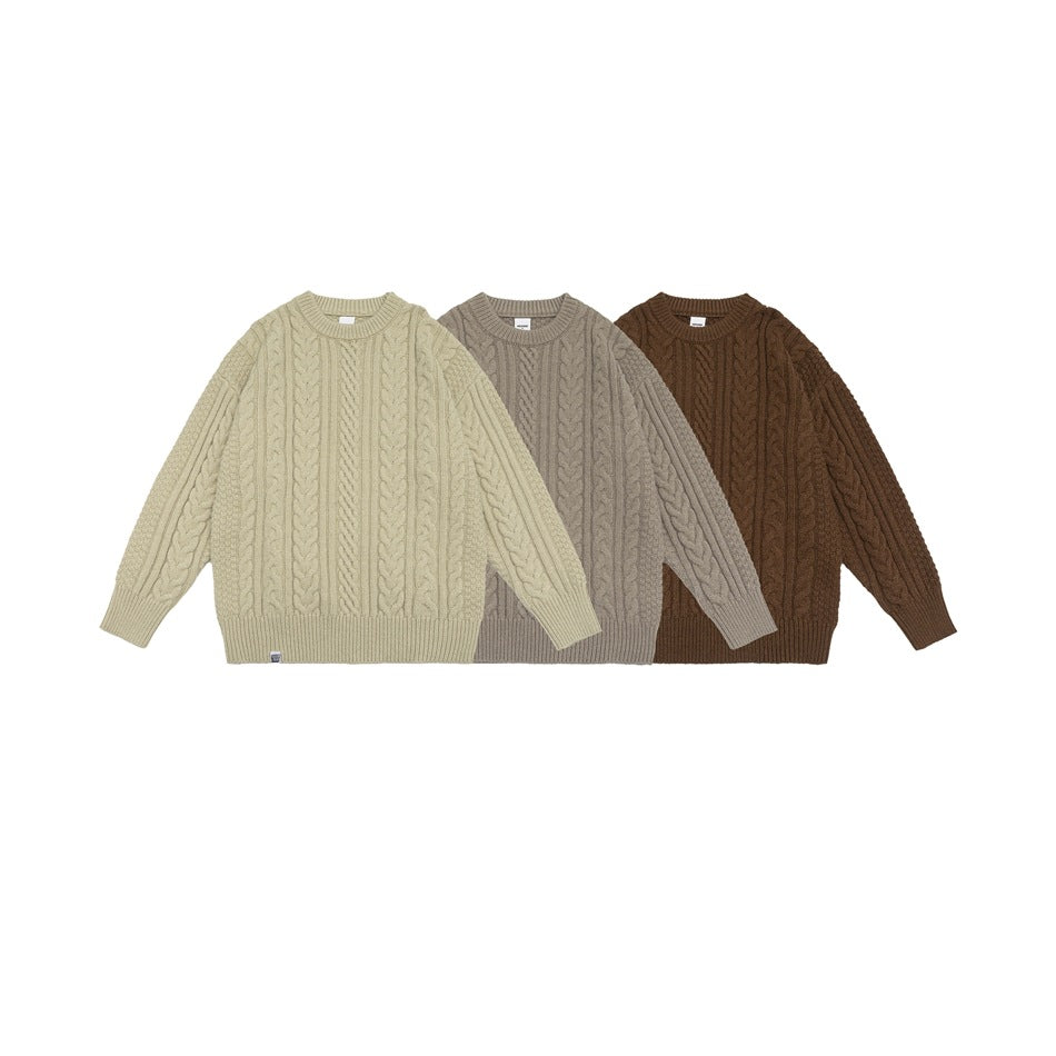 Japanese-style Retro Brocade Same Round Neck Sweater