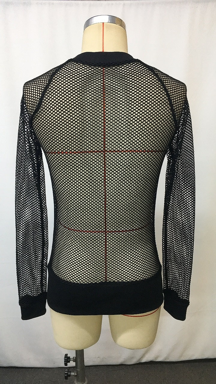 Men's See-through Tight-fit Muscle Long-sleeve T-shirt
