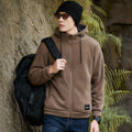 Men's Hooded Lamb Wool Jacket Loose Casual Plus Size Brushed Hoody