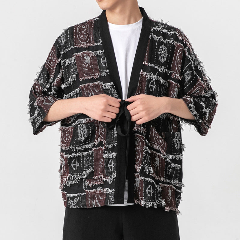 Chinese Style Men's Cardigan Knitted Retro Fashion Top