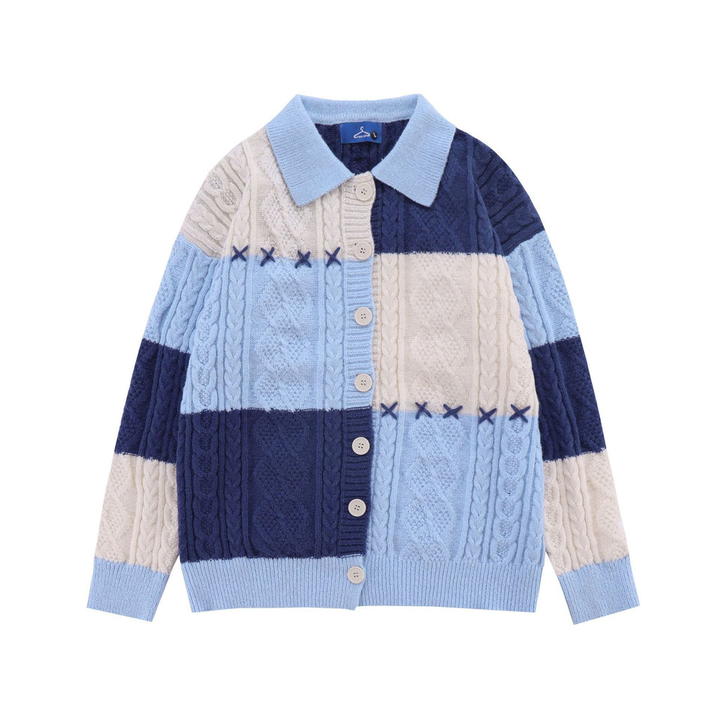 Loose Red Vintage Lazy Knit Cardigan For Men And Women