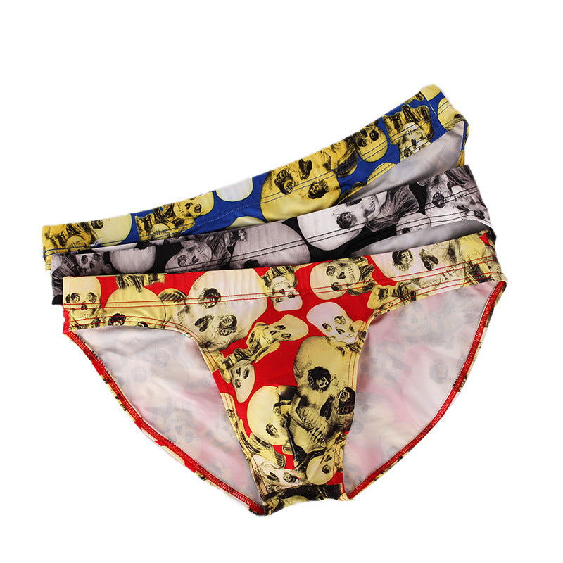 Printed Fashionable Low Waist Men's Youth Swimming Trunks
