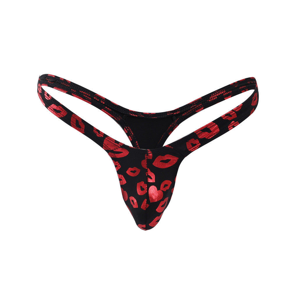 Men's Bright Color Elastic Printed Thong