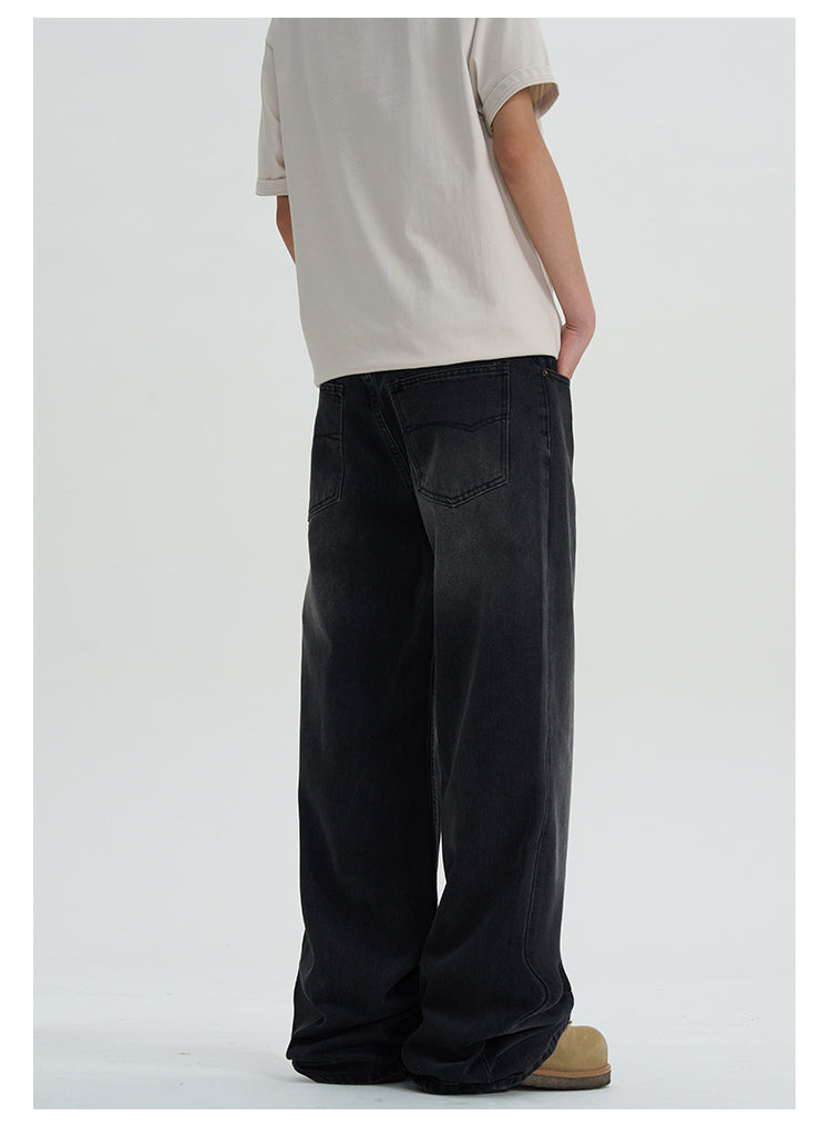 Second-hand Black Color Jeans Men's Straight Slimming Casual Pants