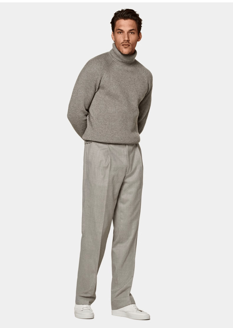Cashmere Men's High-neck Knitted Sweater Fashionable Pullover