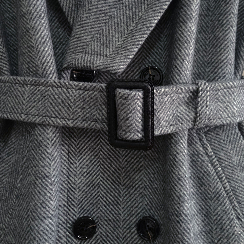 Men's long Wool trench coat