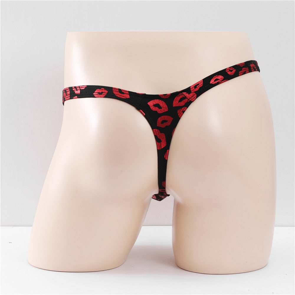 Men's Bright Color Elastic Printed Thong