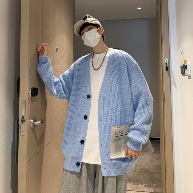 Men's Sweater Cardigan For Autumn And Winter Korean-style Casual Knitted Top