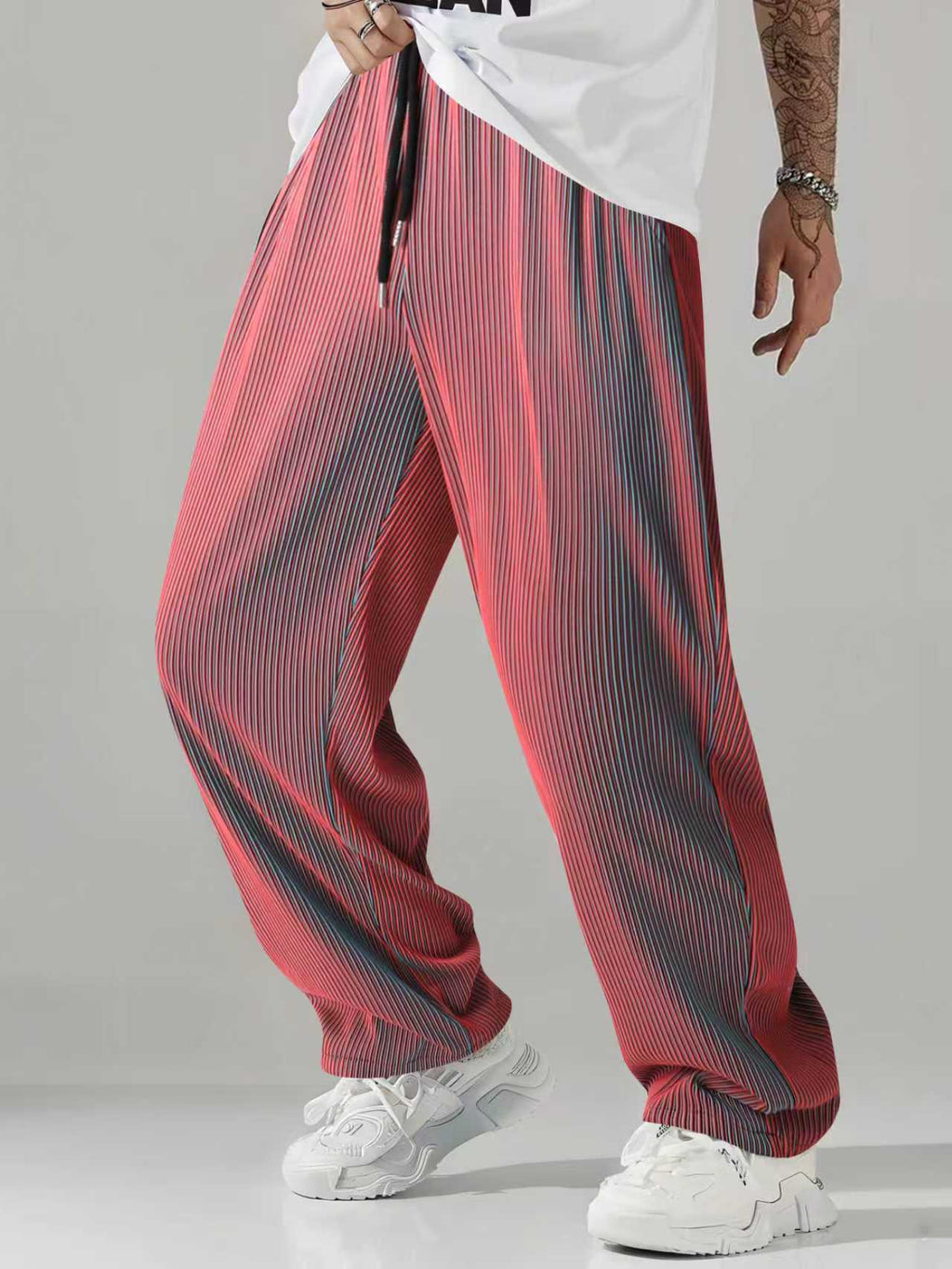 Camouflage Gradient Stripe Pants Wide-leg Men's Loose Drape Casual Light Luxury Trousers