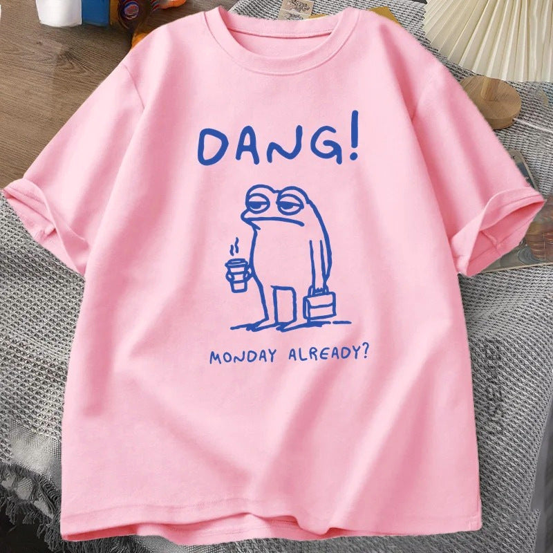 I Love Green Summer Cotton European Size Monday Already Women's T-shirt Interesting