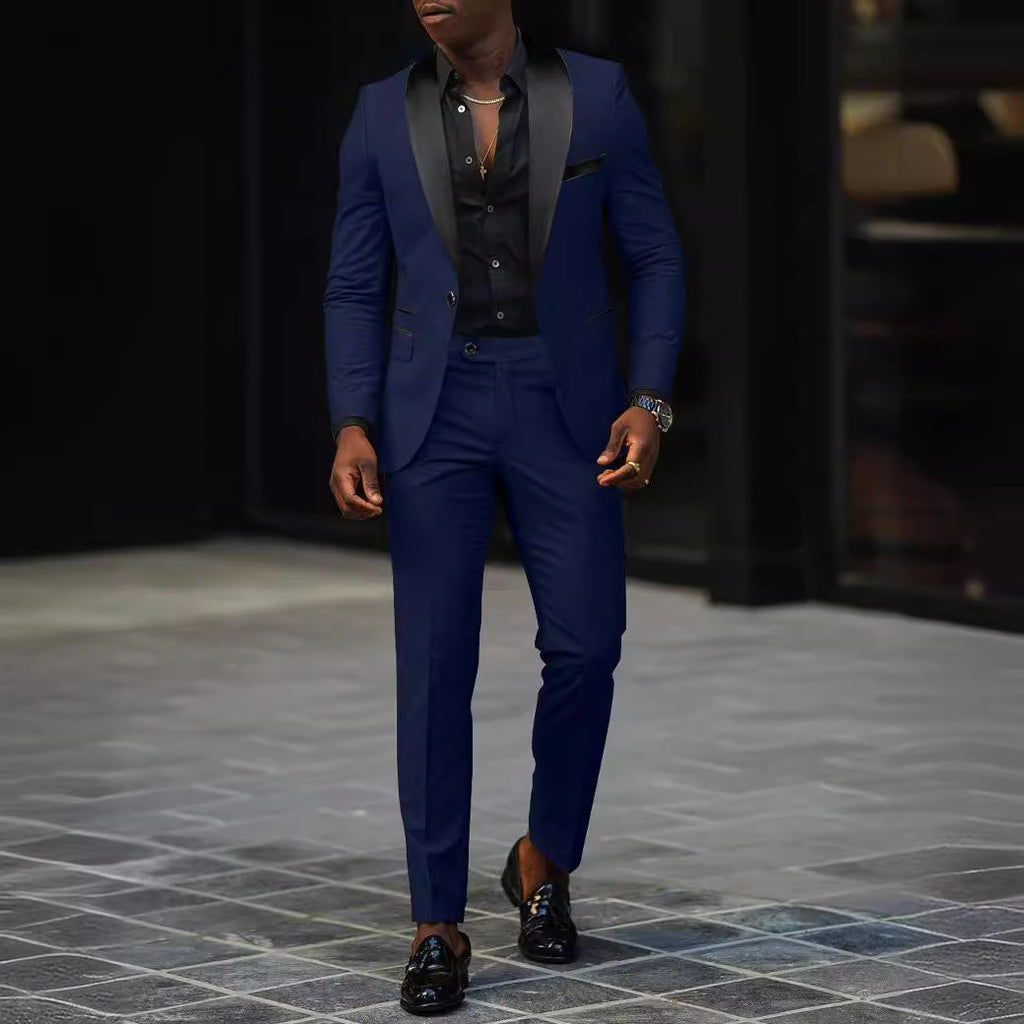 Autumn Men's Business Casual Slim-fitting Suit Two-piece Suit