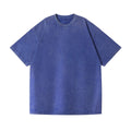 230g American Style Loose Distressed Retro Washed Men's Solid Color Short Sleeve