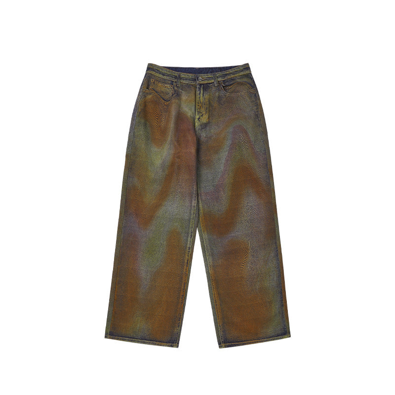 Men's Retro Blooming Digital Printing Jeans