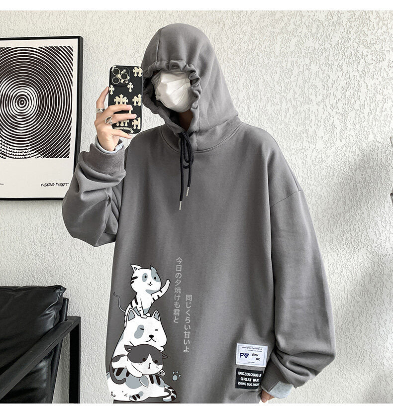 Hong Kong Style Boys Lapel Pullover Hoodie