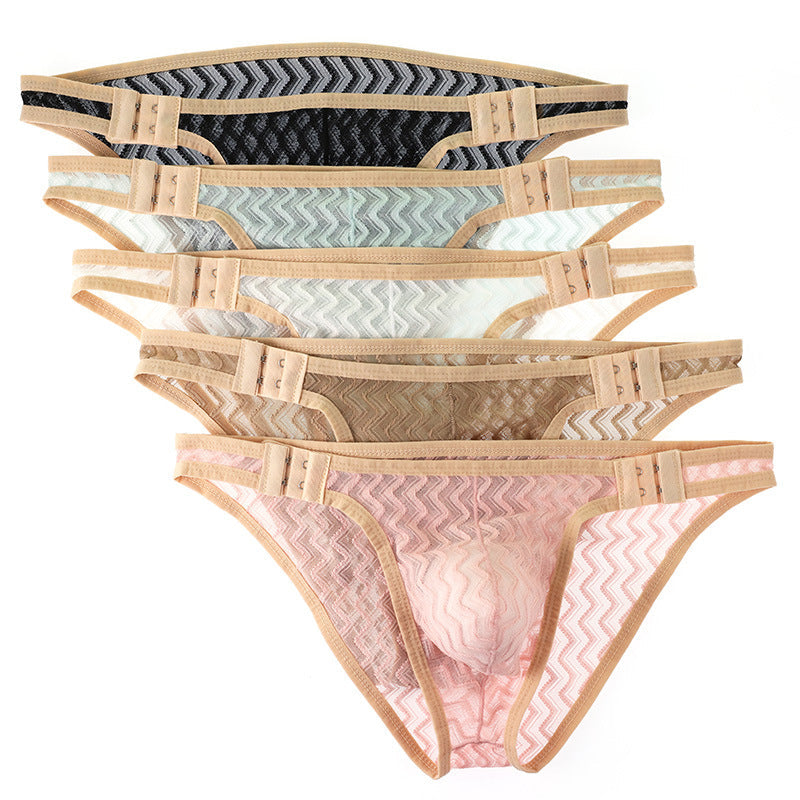 Men's Contrast Color Fast-drying Lace Adjustable Briefs
