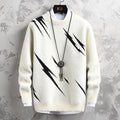 Personalized Jacquard Crew Neck Sweater Men's Autumn And Winter Thickening Tide Brand