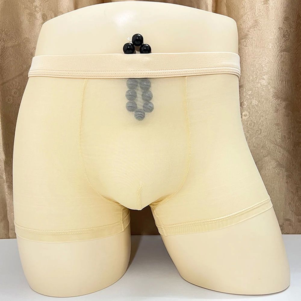 Fully Transparent Male Boxer Shorts Ultra Thin PrintedSolid