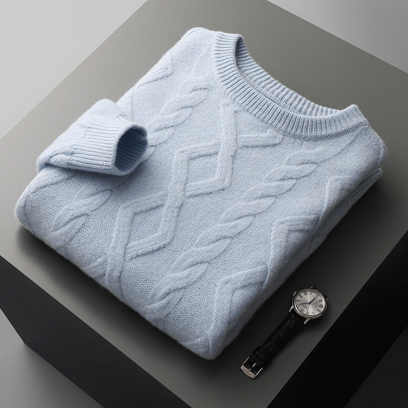 Men's Thickened Round Neck Sweater Pullover Knitting Bottoming Sweater