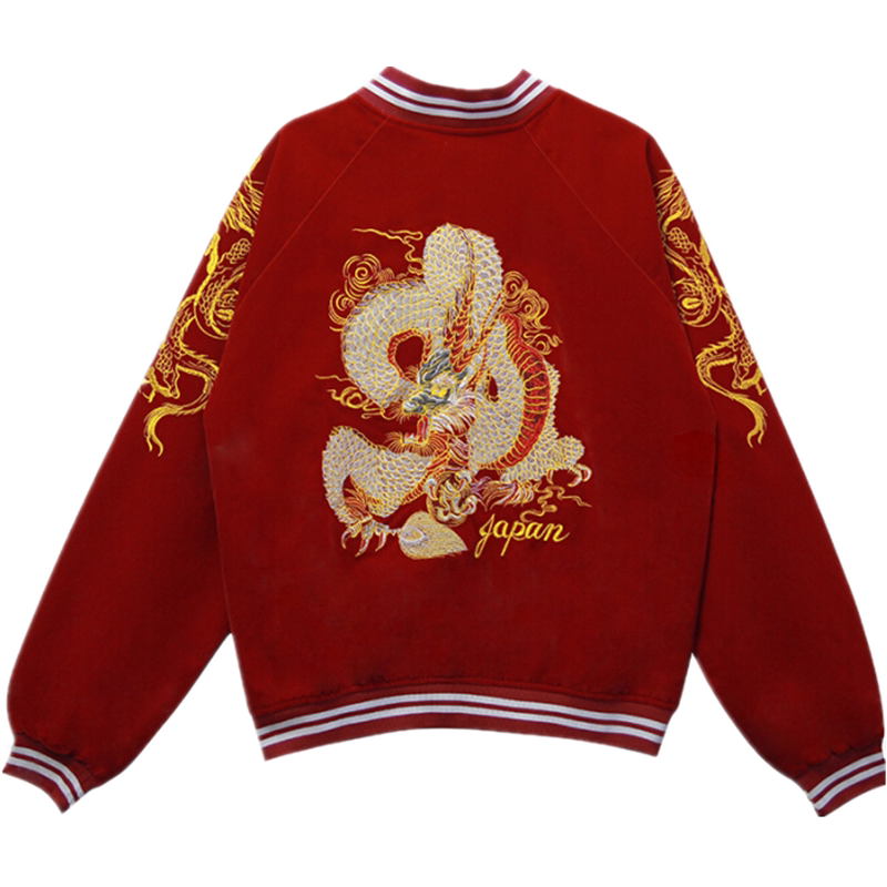 Heavy Industry Embroidery Velveteen Baseball Uniform Couple Jacket