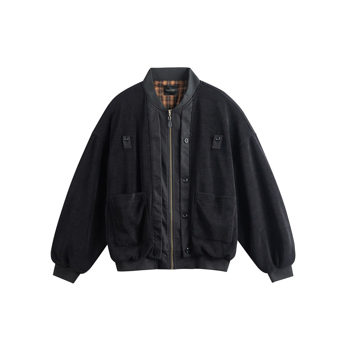 Retro Fake Two-piece Loose Jacket With Large Pockets