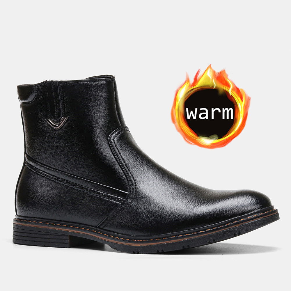 Snow Boots Men's Fleece-lined Warm Splash-proof Water