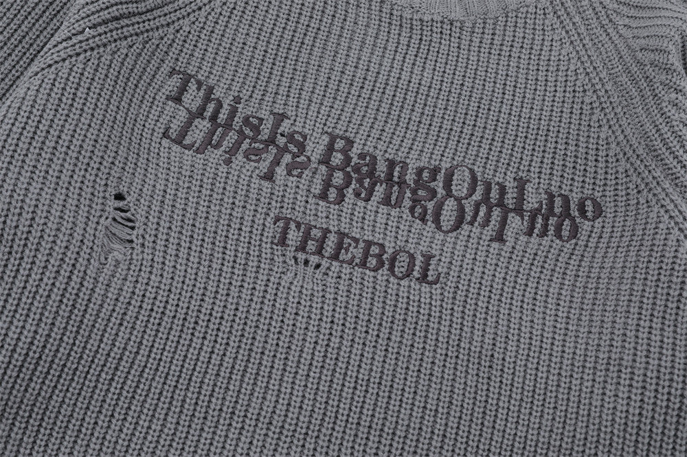 Lazy Ripped Sweater Men's Loose