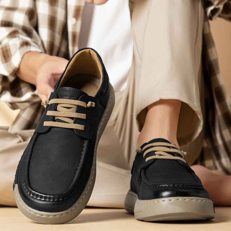 New Bean Shoes Thick Bottom Men's Shoes Slip-on British Casual Sneakers
