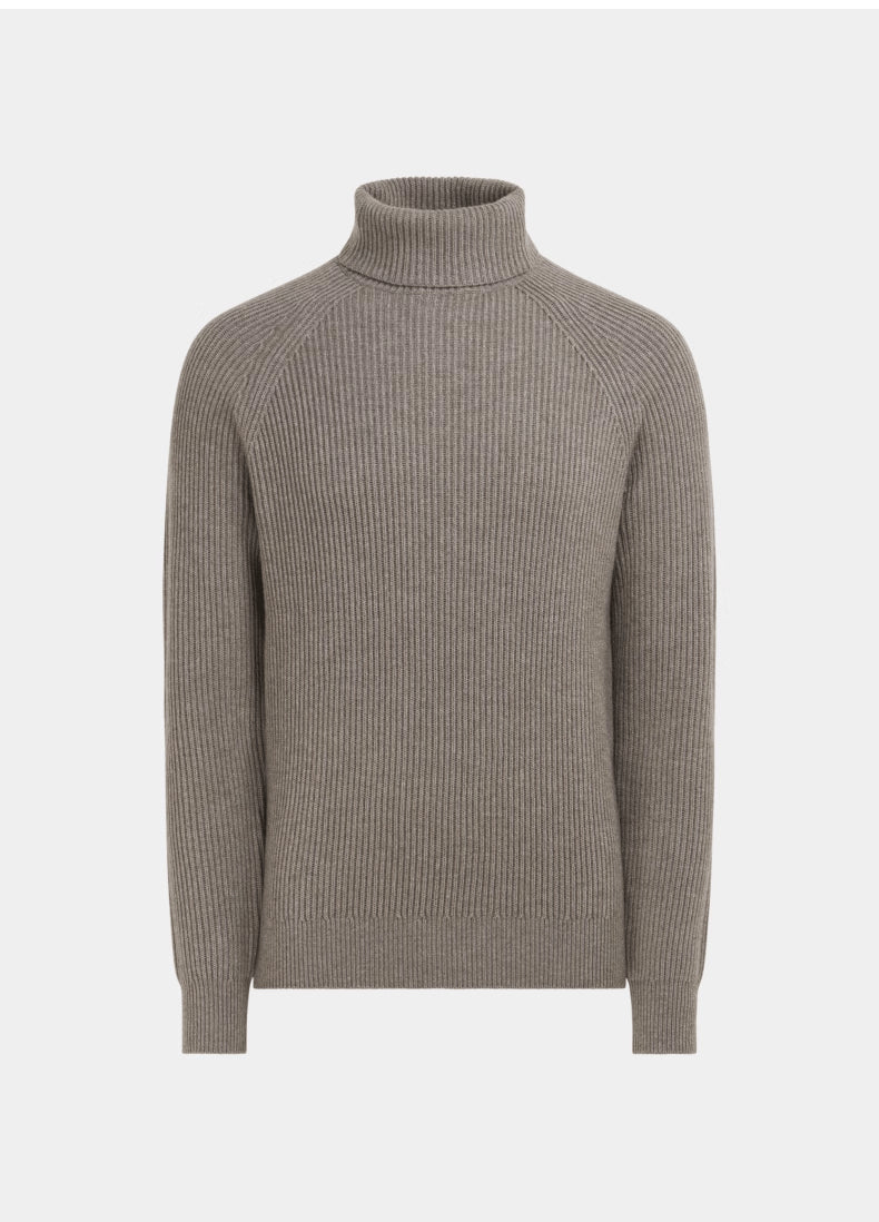 Cashmere Men's High-neck Knitted Sweater Fashionable Pullover