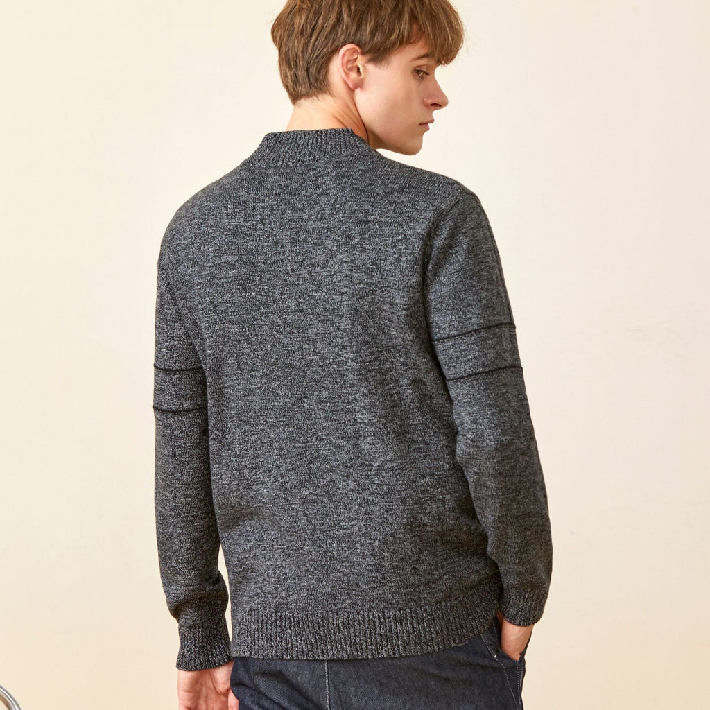 Autumn And Winter Slim-fitting Threaded Cuffs All-match Blouse Men