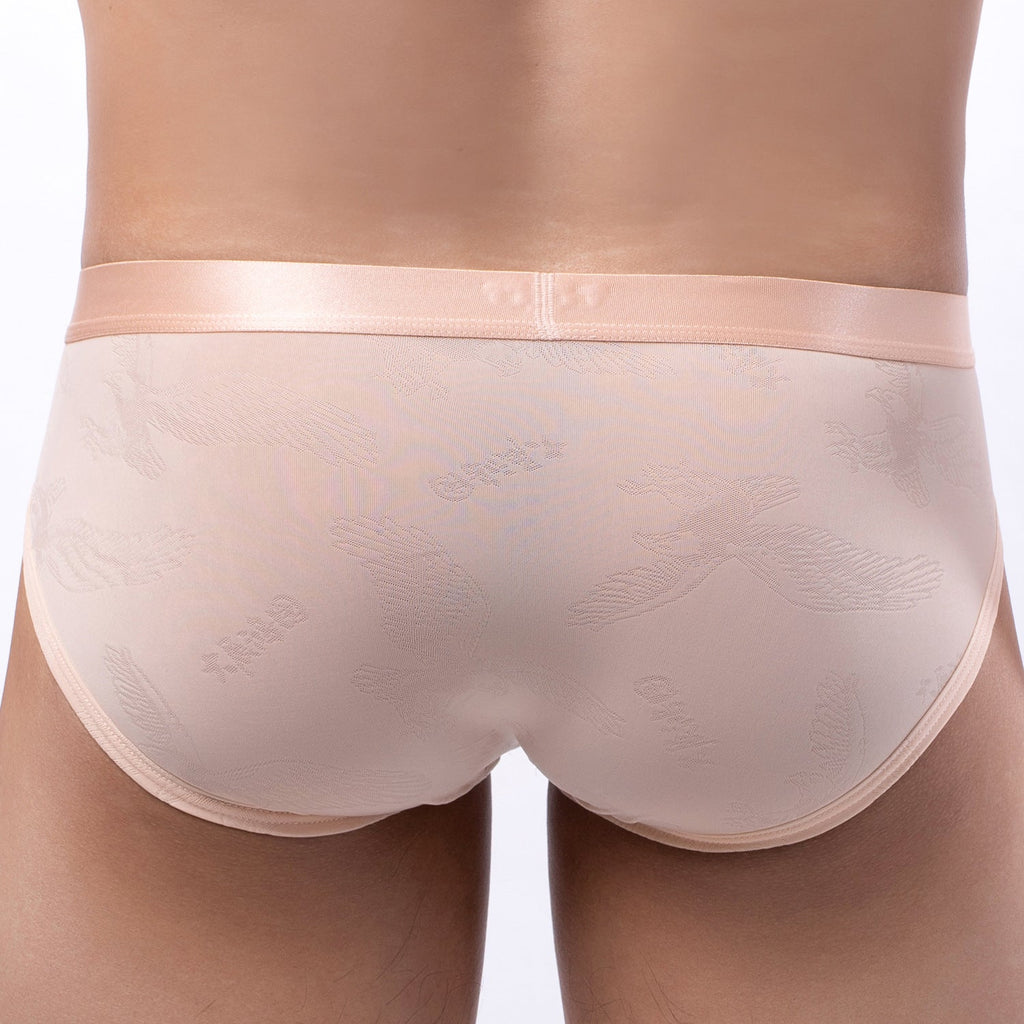 Men's Briefs Thin Ice Silk Jacquard Transparent Underwear