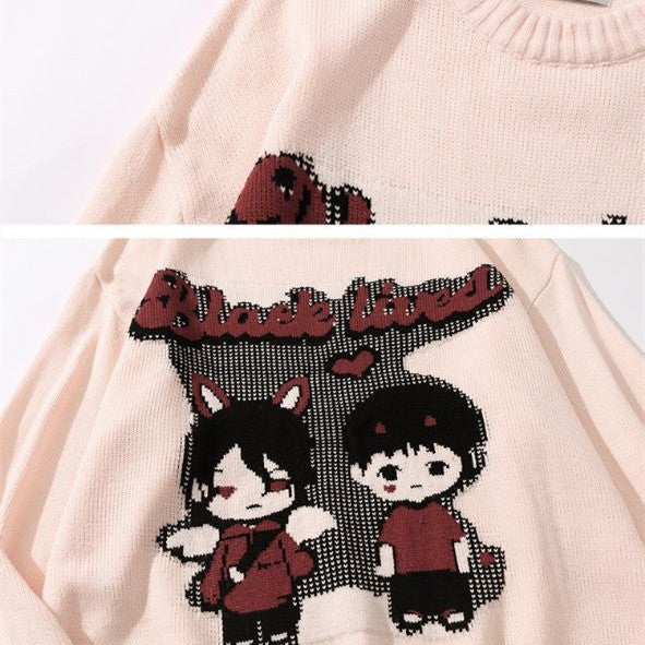 Knit Sweater Men's Ins Tide Brand Crew Neck Sweater