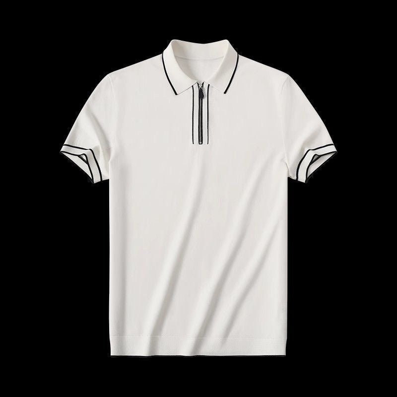 Casual Fashion Zipper Polo Rugby Team Men Trendy Tops