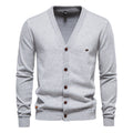Men's Cardigan Sweater High Quality Business Pure Color Knitwear