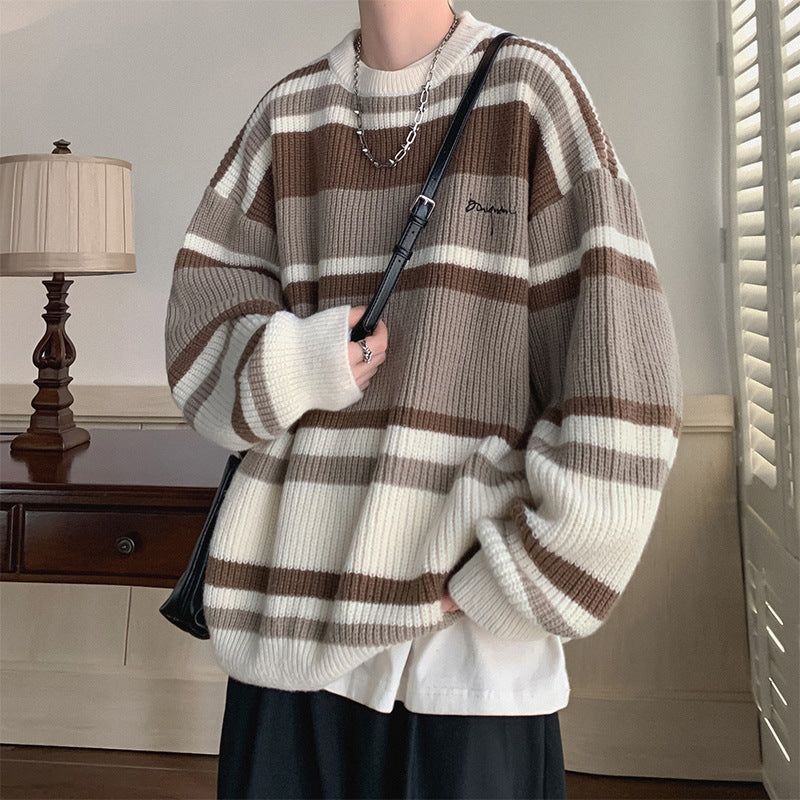 Striped Contrast Color Sweater Boys