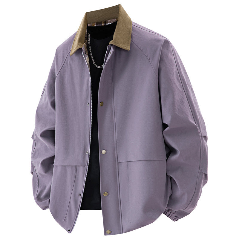 Men's Coat Plus Size Loose Jacket All-matching Lapel Top