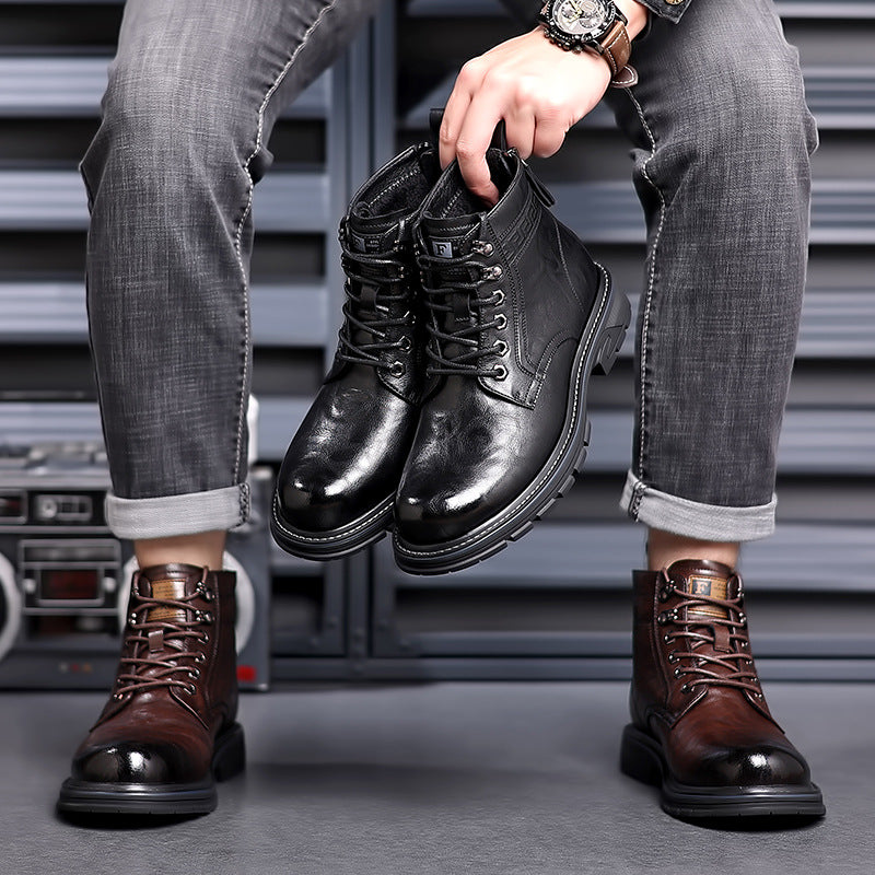 British Style All-matching Work Clothes Ankle Boots Fashion Haulage Motor Leather Boots