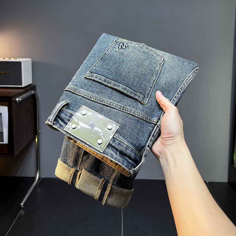 Quality Micro Cone Pencil Pants Denim All-match Washed Long Pants