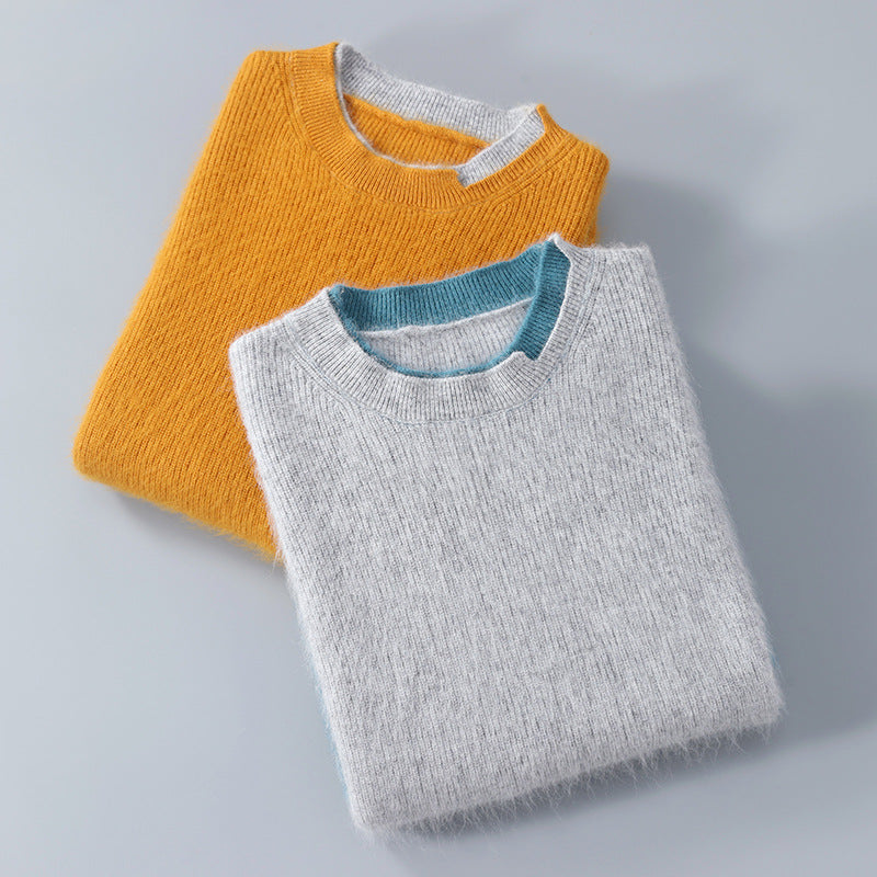 Mink Sweater Men's Round Neck Thickened Loose And Warm