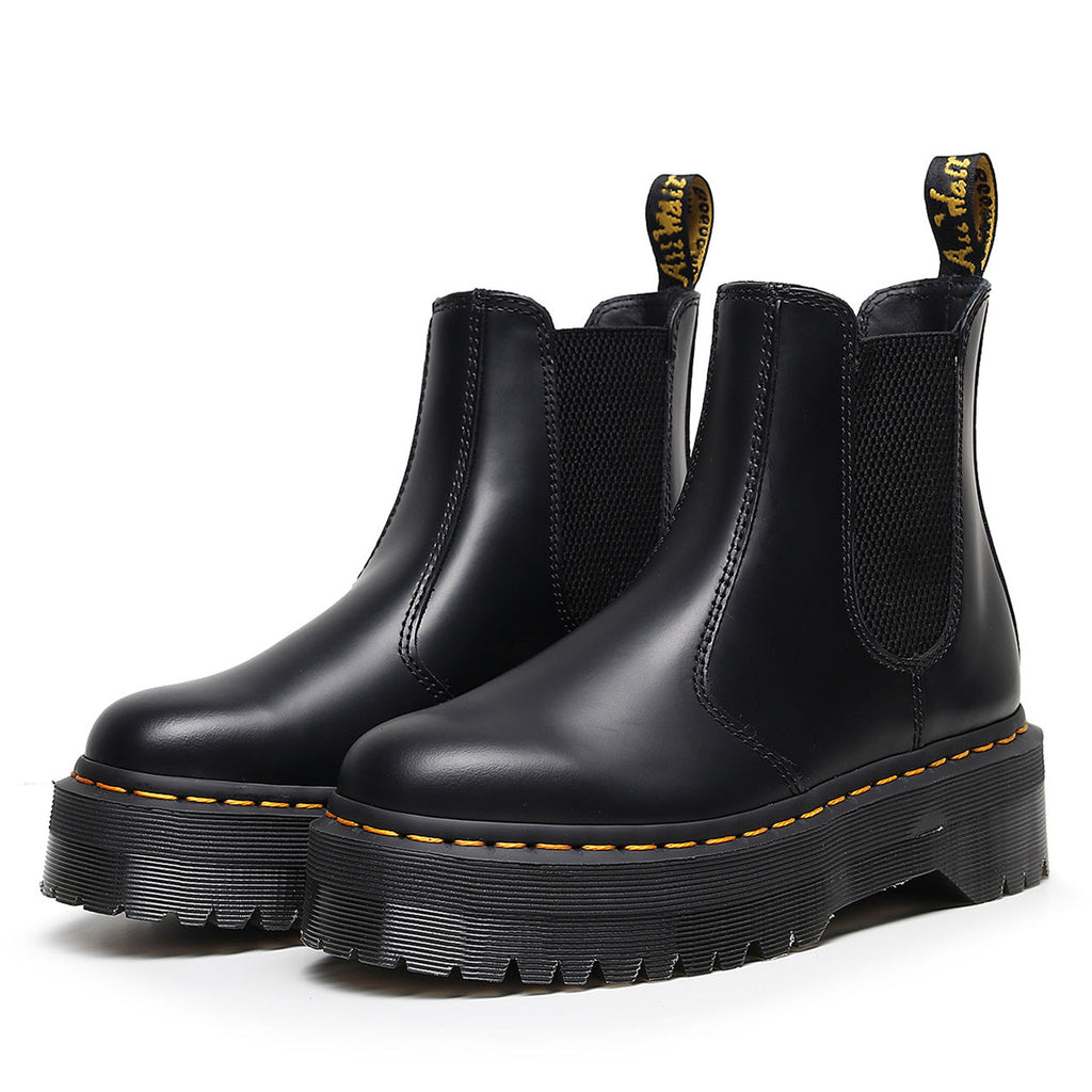 Women's Thick-soled English Leather Platform Martin Boots