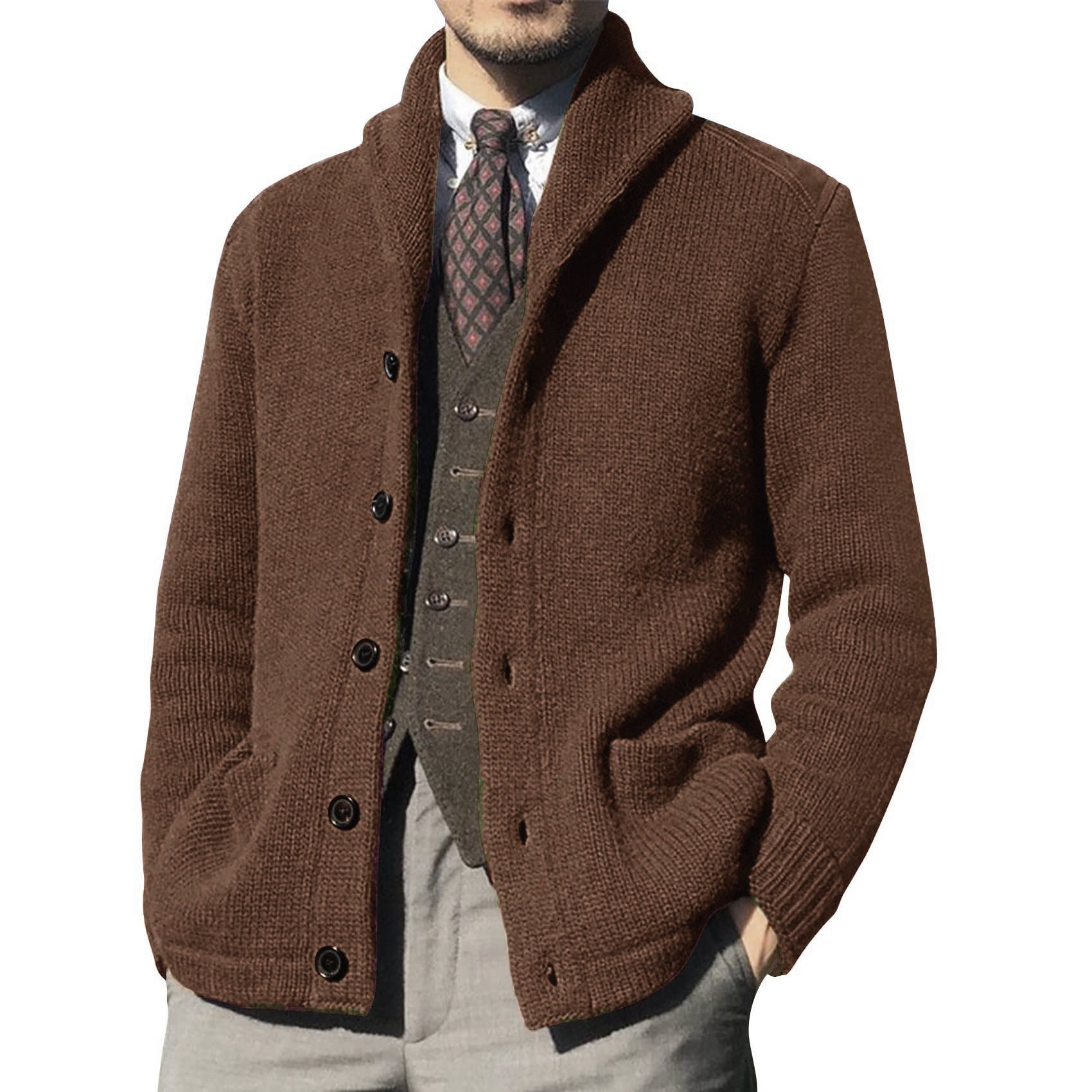 Autumn And Winter Solid Color Long-sleeved Coat