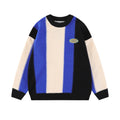 Fashion Brand Color Matching Stitching Vertical Stripes
