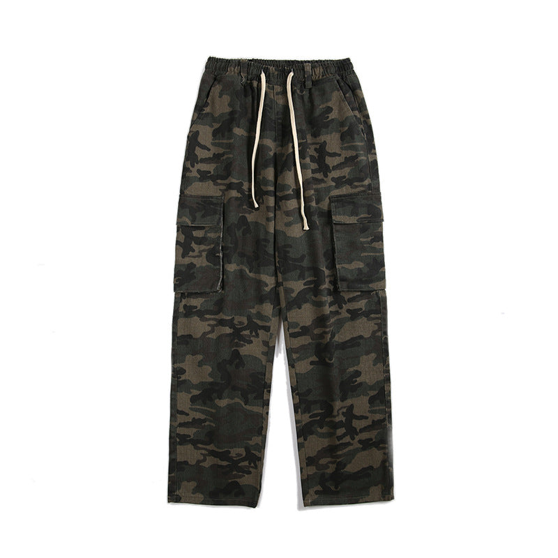 Men's American Style Loose Straight Washed Jeans