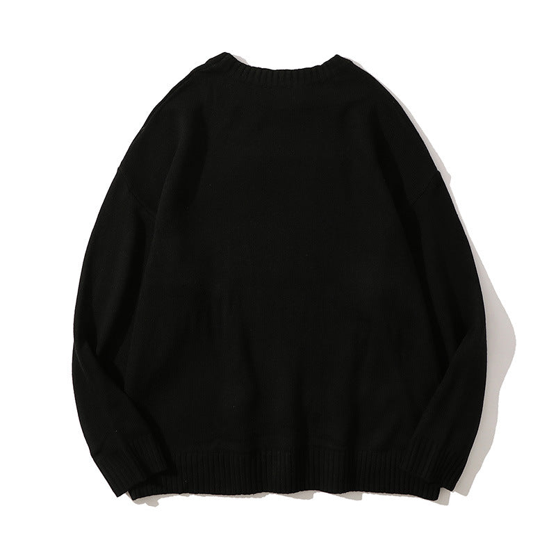 Knit Sweater Men's Ins Tide Brand Crew Neck Sweater