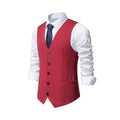 New Men's Striped Suit Vest Fashion Business Formal Wear