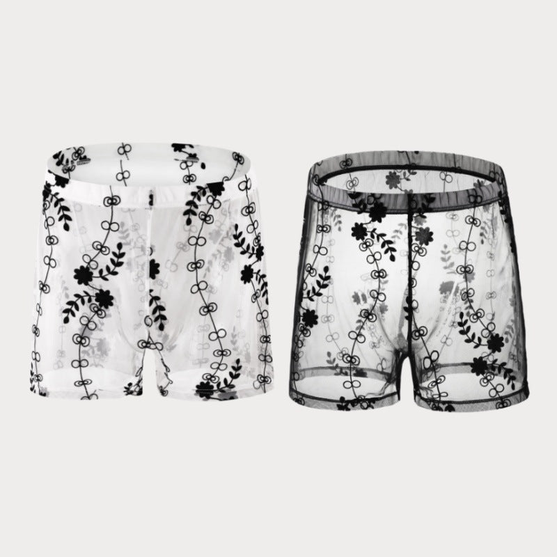 Mesh Sexy Arrow Loose Four-corner Transparent Lace Personality Pants