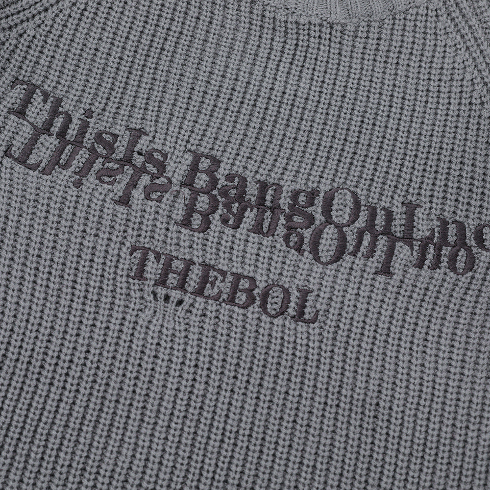 Lazy Ripped Sweater Men's Loose