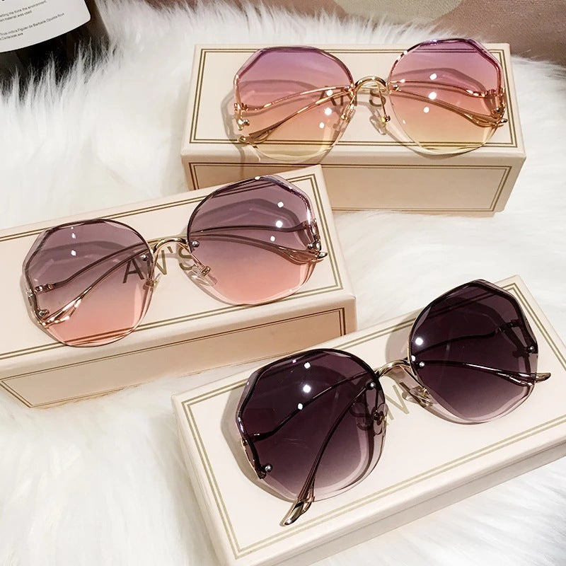 Frameless Cut-Edge Tan Gradient Sunglasses