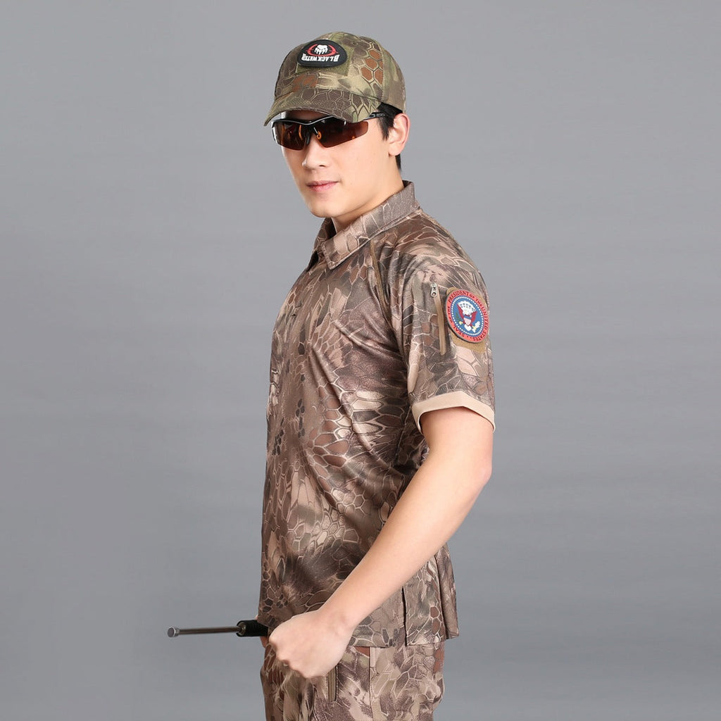 Tactical Camouflage Lapel T-shirt Outdoor