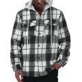 Loose Casual Flannel Jacquard Long Sleeve Hooded Plaid Shirt